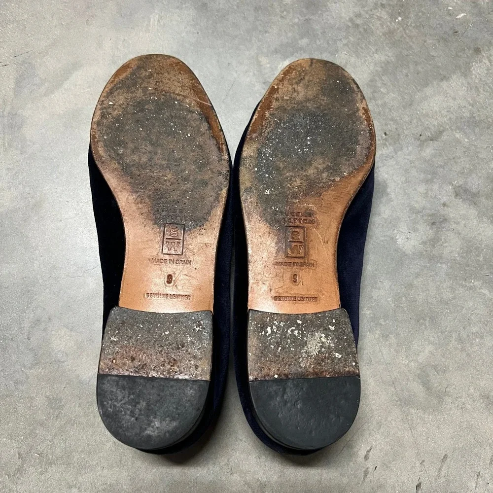 Stubbs & Wootton Navy Embroidered Dancer Couple Slippers Loafers Size 9 Spain